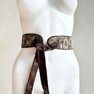 Marc Cain Leather Snakeskin Tie Front Belt